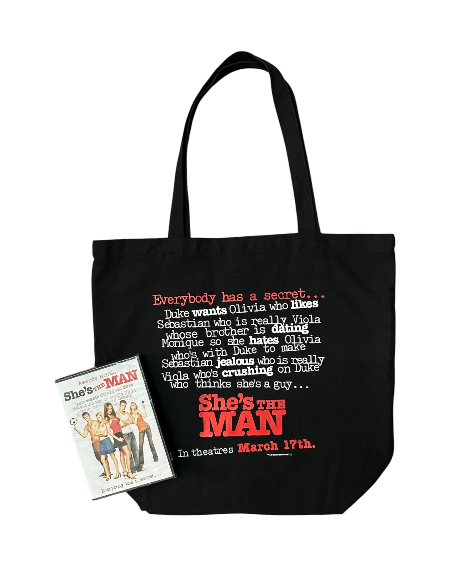 PHYSICAL MEDIA BUNDLE SHE'S THE MAN VINTAGE TOTE + SEALED DVD