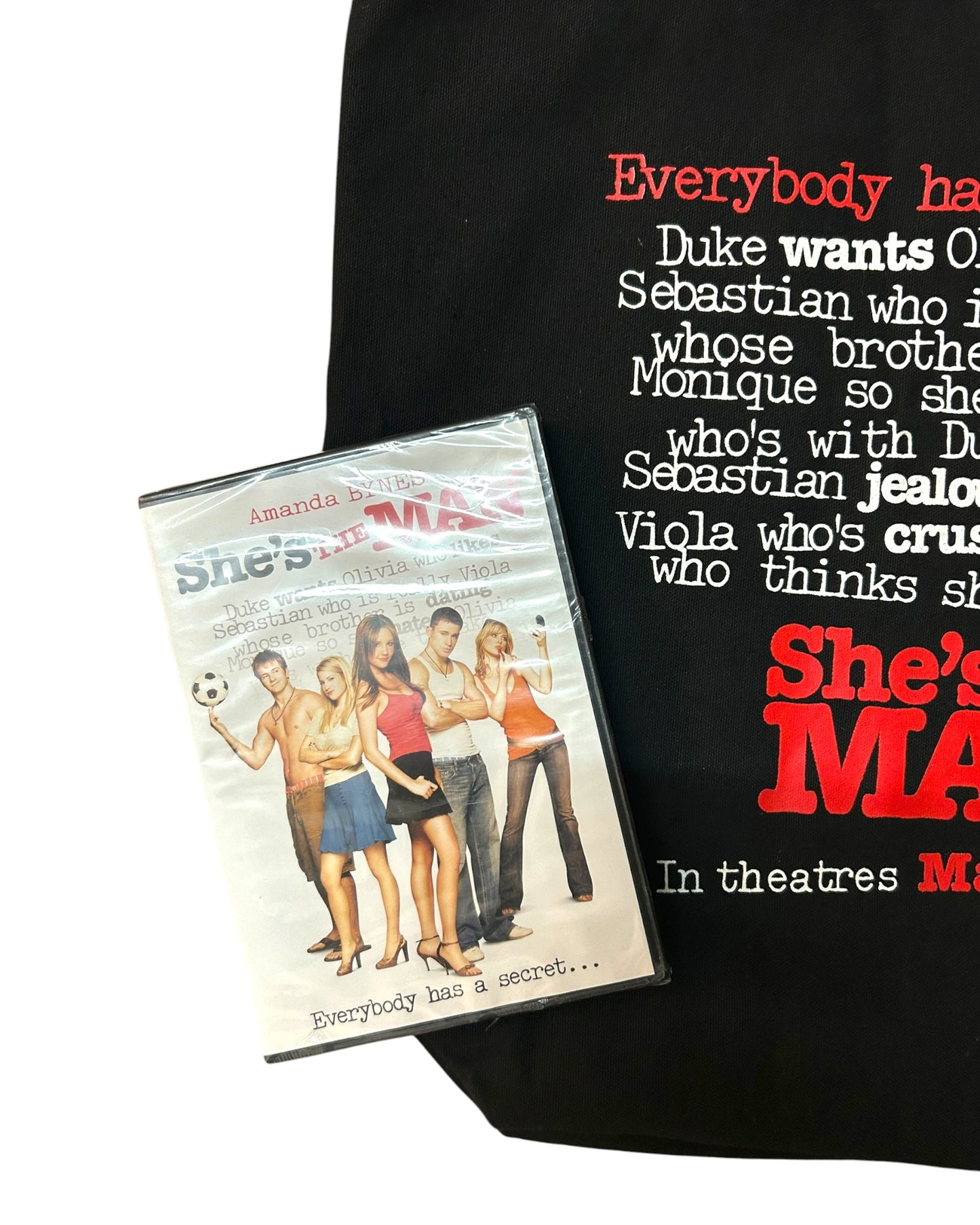 PHYSICAL MEDIA BUNDLE SHE'S THE MAN VINTAGE TOTE + SEALED DVD